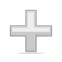 Fototapeta premium Glossy Gray Plus Sign with 3D Effect A Symbol of Addition Mathematics