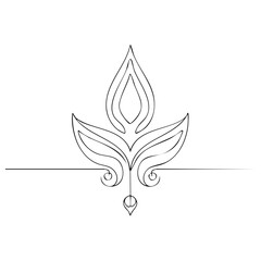 Fototapeta premium Minimalist linear graphic leaf drawing elegance nature inspired design decorative element natural form simplicity botanical