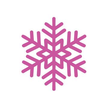 Vibrant Pink Snowflake Illustration Festive Winter Season Symbol Cold Weather Holiday Season Graphic