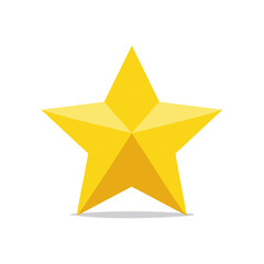 Obraz premium Brilliant Golden Star Icon Classic Geometric Symbol Shines as Festive Award Graphic