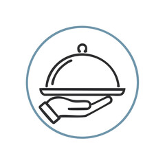 Elegant Service Hand Presenting a Silver Cloche with Domed Lid in Circular Design