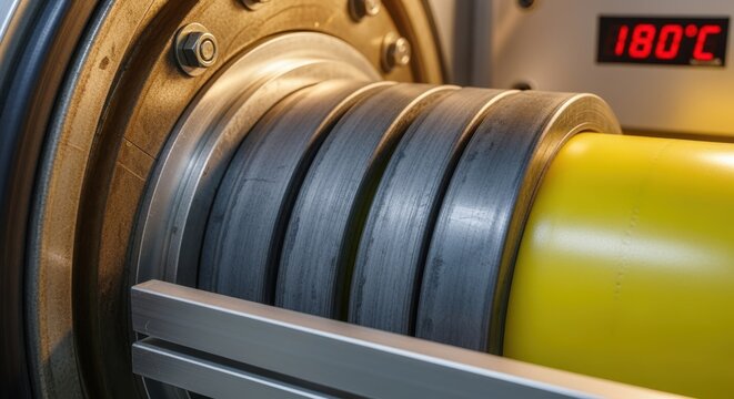 Detailed view of pressure seals inside a vulcanization oven tailored for Kevlar fuel bladder manufacturing emphasizing airtight leakproof composite construction.