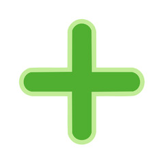Obraz premium Green Plus Sign Illustration First Aid Symbol Design Additive Addition Positive Medical Cross Shape Element