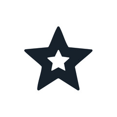 Obraz premium Star icon. Outline shape with a smaller star inside, vector illustration. Sign for rank or favorite