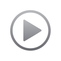 Media Player Icon Gray Play Button Circular Interface Vector Design Simple Modern Sign Multimedia Controls