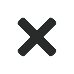 Dark Cross Sign Graphic Element - Simple Negative Symbol on Plain Background