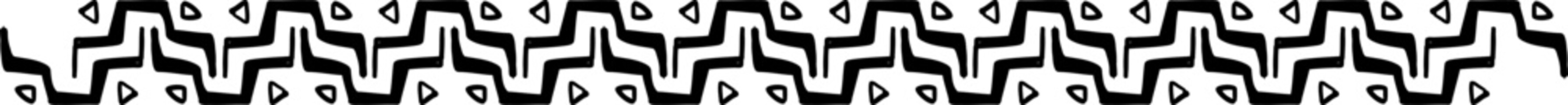 Ethnic tribal border native traditional hand drawn divider, doodle separator. Ancient motif line geometric brush, for frames, design element