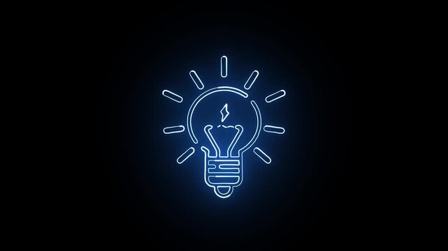 varry nice and cool light bulb sewer line make draw effect motion video in dark background