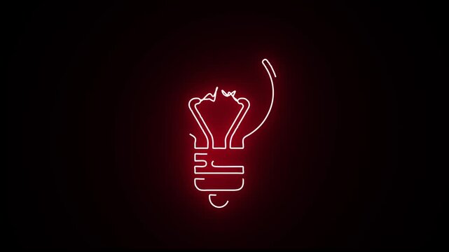 light bulb sewer line make draw effect motion video in dark background
