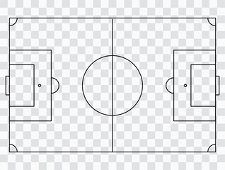 Football Pitch Line Art &ndash; Soccer Field Diagram with Goal Area and Markings