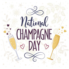 National Champagne Day Celebration, Luxury Champagne Toast Background, Elegant Champagne Glasses Party, Golden Champagne Bubbles Close Up, Festive Champagne Celebration Concept
