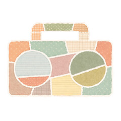 Fototapeta premium Boombox shape paper collage illustration