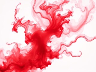 A vibrant red ink cloud swirling in water, creating a mesmerizing abstract pattern.