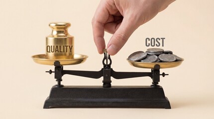 Business decision making framework balancing product quality standards against operational costs for optimal value proposition and competitive market positioning strategy