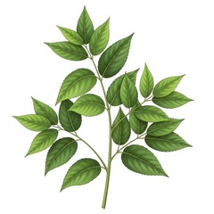 Fototapeta premium green leaves isolated on white
