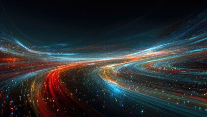 Abstract swirling cosmic paths of light