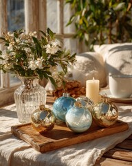 Minimal Holiday Ornaments with Natural Textures