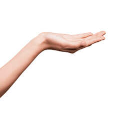 Open Hand Gesture on White Background