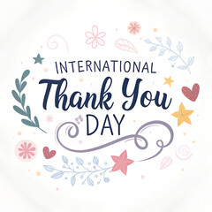 Obraz premium International Thank You Day Celebration, Gratitude Day Appreciation Event, Thank You Day Greeting Card, World Thank You Day Poster, Global Appreciation Day Concept
