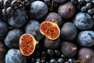 Juicy fresh blue fruits.