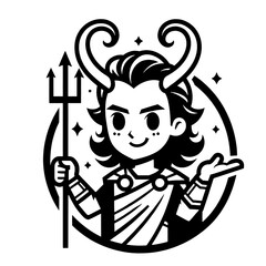 vector illustration of a cartoon loki