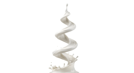 Milk Whirl: Capturing a dramatic spiral of liquid against a backdrop. Showcasing the dynamic forms and subtle elegance.