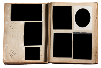 Vintage Photo Album with Empty Frames Inside