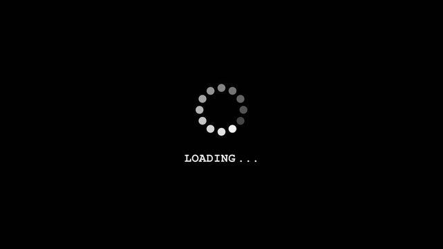 Digital loading animation showing progress and waiting screen