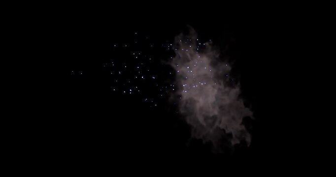 wind energy explosion effect on black background