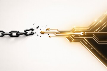 Breaking the Chain with Technology Integration Representing Digital Transformation and Innovation in a Futuristic Era of Connectivity and Progress