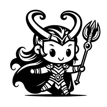 vector illustration of a cartoon loki