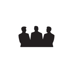 a silhouette of three men standing closely together likely representing a group or team dynamic