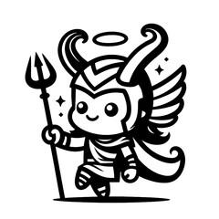 vector illustration of a cartoon loki