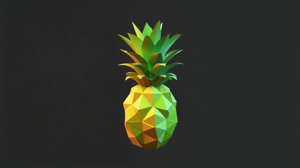 Vibrant low-poly pineapple illustration featuring a modern geometric design with a colorful gradient, perfect for digital art, graphic projects, and tropical themes - Powered by Adobe