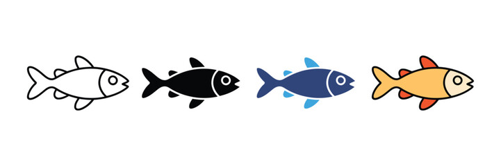 fish icon set. Vector illustration