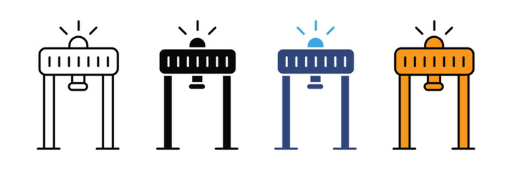 Metal detector icon for mobile concept and web design. airport body scanner icon. vector illustration