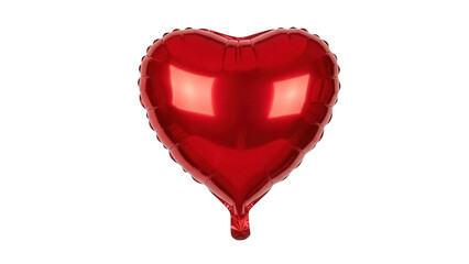 Shiny red heart balloon isolated PNG on transparent background, love and romance symbol for Valentine s Day and anniversary celebrations © Maria