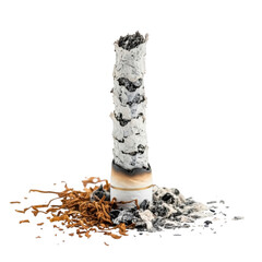 Extinguished cigarette with ash