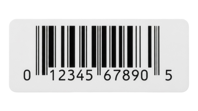 Realistic barcode PNG isolated on transparent background, product identification code for retail and inventory management - Powered by Adobe