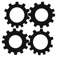 Multiple Gears Engineering Icon Silhouette