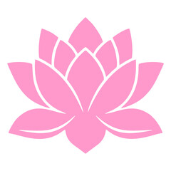 Pink Lotus Flower Icon Flat Design