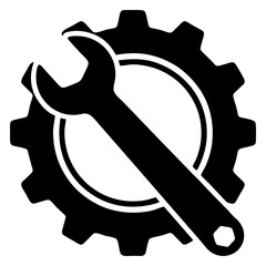 Wrench Gear Engineering Icon Silhouette