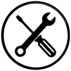 Wrench Screwdriver Tools Icon Silhouette