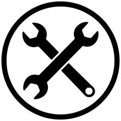 Crossed Wrench Tools Icon Silhouette