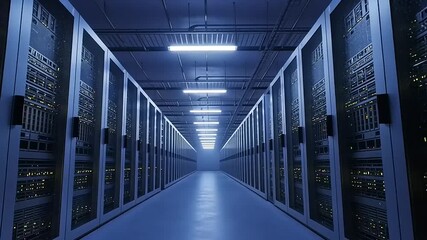 Data Center Server Room - A Glimpse into the Digital Realm. - Powered by Adobe