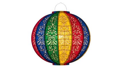 Colorful illuminated star lantern isolated on transparent background