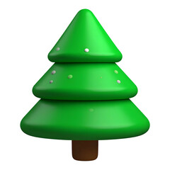 A vibrant, 3D-rendered Christmas tree on a black background. Minimalist design
