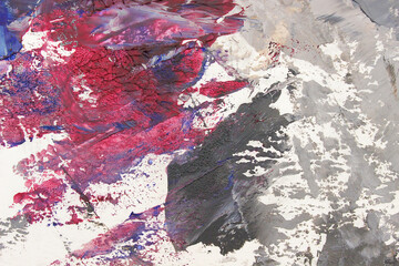 油彩筆あとテクスチャ グレー 赤 青　背景素材
