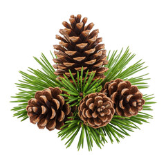 Pine cones and needles arrangement