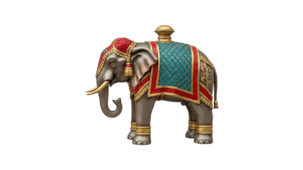 Mughal Elephant Isolated on a white background